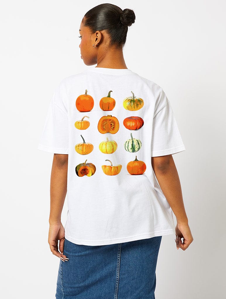 Pumpkin Grid T-Shirt In Ecru Tops & T-Shirts Skinnydip London
