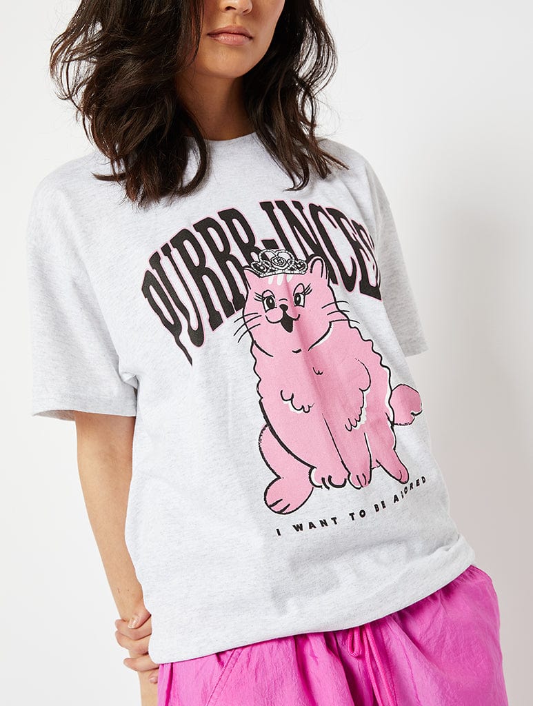 Purr-incess Cat Graphic Oversized T-Shirt Tops & T-Shirts Skinnydip London