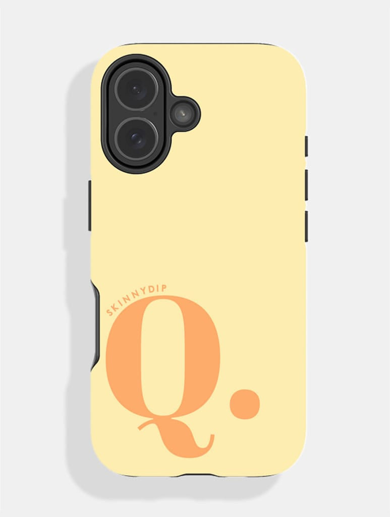 'Q' Initial Yellow Ultra Protective iPhone Case Phone Cases Skinnydip London