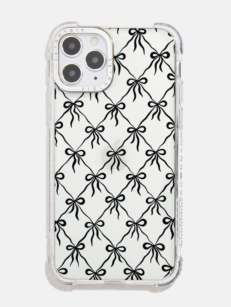 Quilted Bow Black Shock iPhone Case Phone Cases Skinnydip London