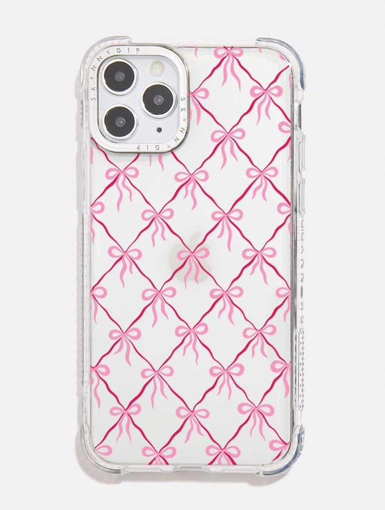 Quilted Bow Pink & Red Shock iPhone Case Phone Cases Skinnydip London