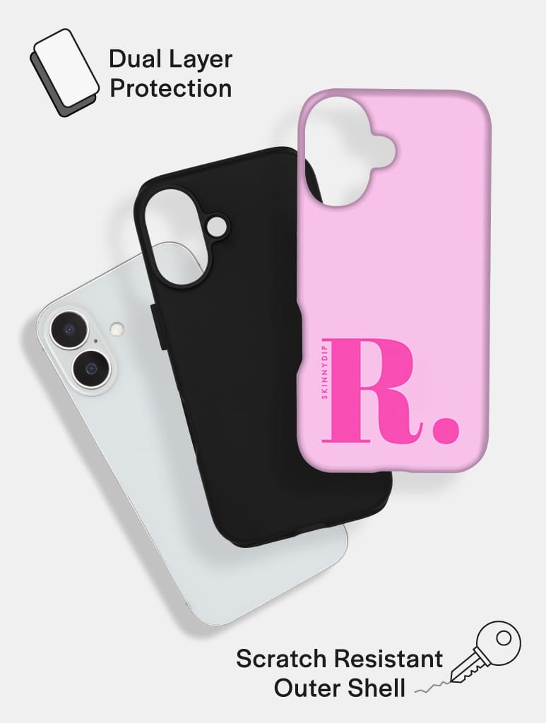 'R' Initial Pink Ultra Protective iPhone Case Phone Cases Skinnydip London