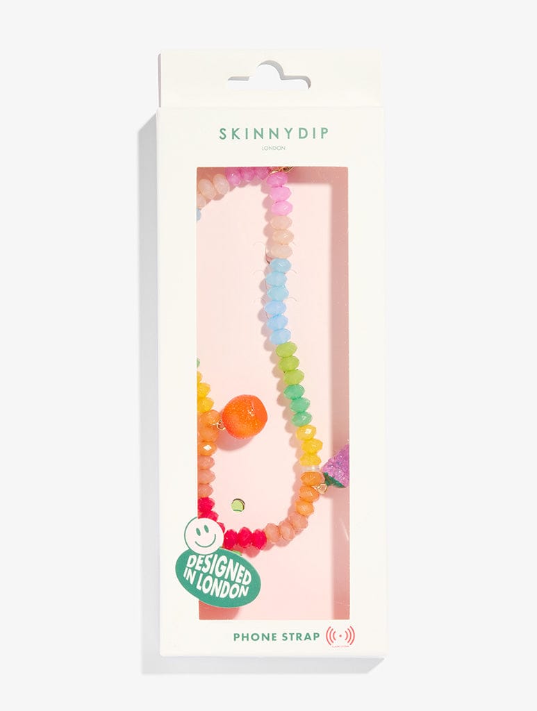 Rainbow Fruit Beaded Phone Strap Phone Grips Skinnydip London
