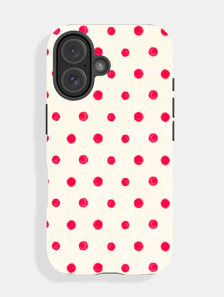 Red And Cream Painted Polka Dot Ultra Protective iPhone Case Phone Cases Skinnydip London