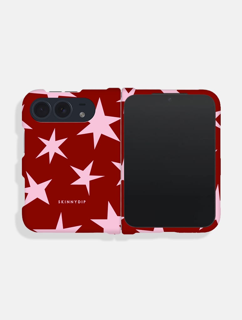 Red And Pink Ditsy Star Impact Resistant iPhone Duo Case Phone Cases Skinnydip London