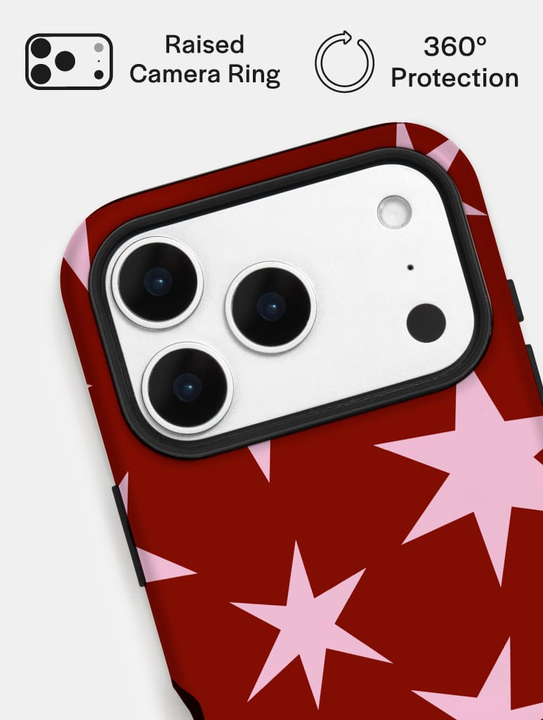 Red and Pink Ditsy Star Ultra Protective iPhone Case Phone Cases Skinnydip London