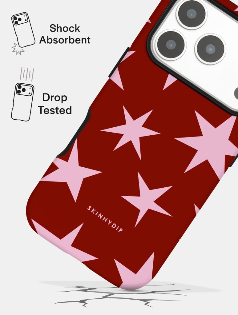 Red and Pink Ditsy Star Ultra Protective iPhone Case Phone Cases Skinnydip London