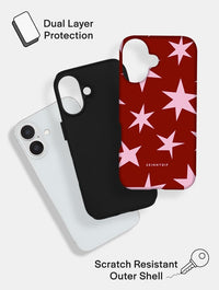 Red and Pink Ditsy Star Ultra Protective iPhone Case Phone Cases Skinnydip London