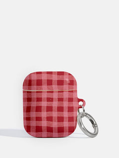 Red And Pink Gingham Airpods Case AirPods Cases Skinnydip London