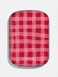 Red and Pink Gingham Portable Magsafe Charger Portable Chargers Skinnydip London