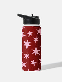 Red and Pink Stars 18oz Stainless Steel Water bottle Water Bottles Skinnydip London