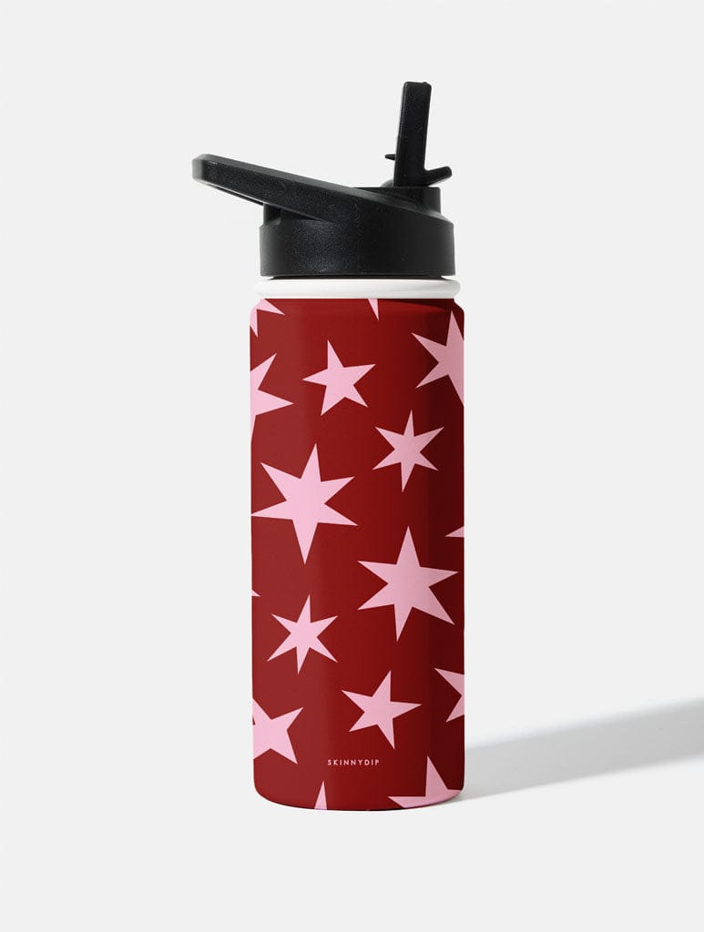Red and Pink Stars 18oz Stainless Steel Water bottle Water Bottles Skinnydip London