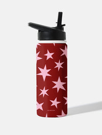 Red and Pink Stars 18oz Stainless Steel Water bottle Water Bottles Skinnydip London
