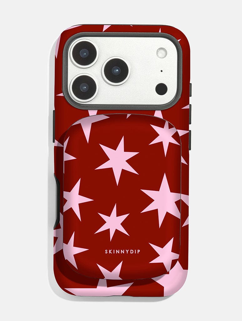 Red and Pink Stars Portable Magsafe Charger Portable Chargers Skinnydip London