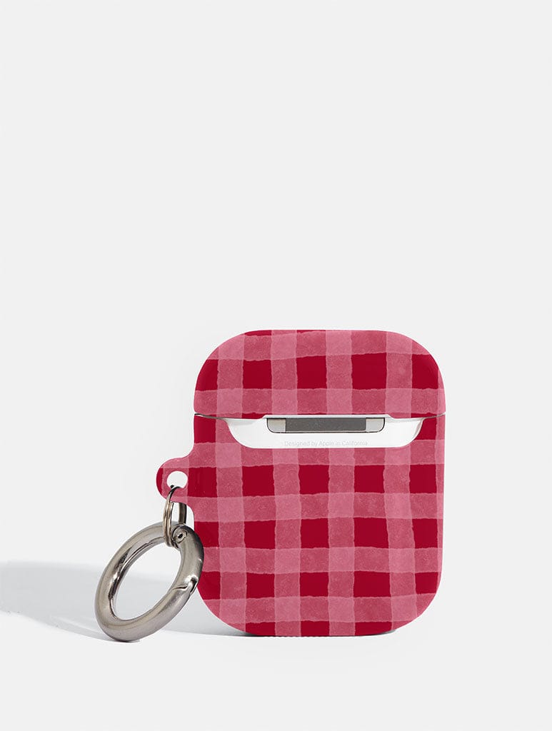 Red Pink Gingham AirPods Cases Skinnydip London