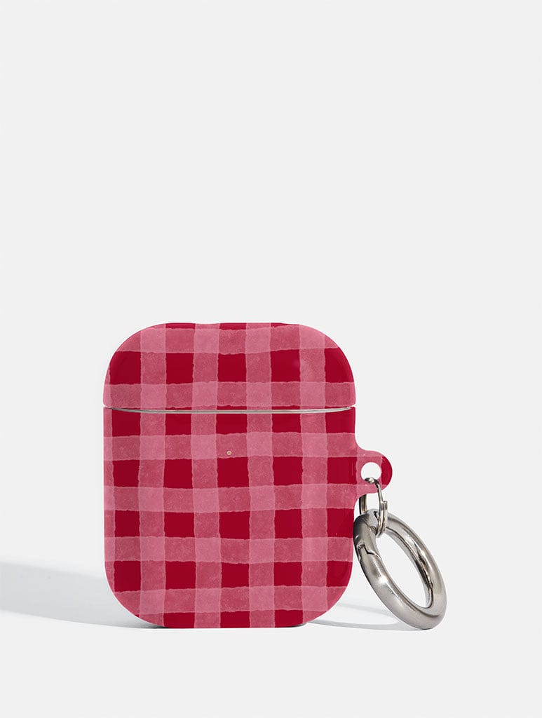 Red Pink Gingham AirPods Cases Skinnydip London