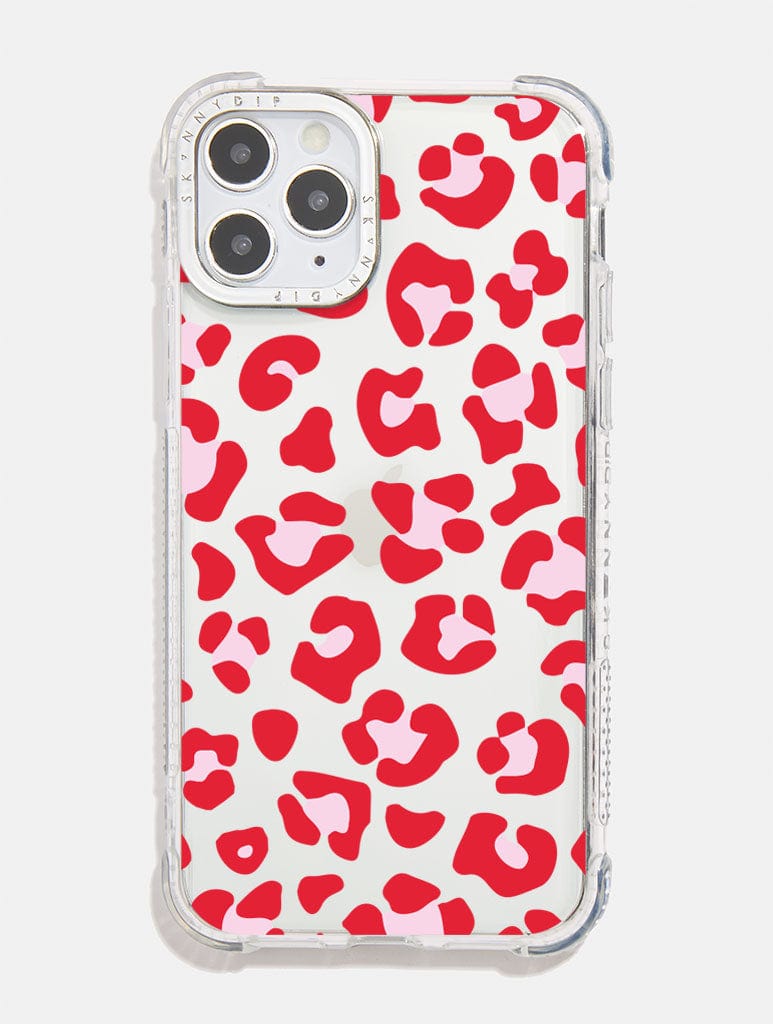 Red & Pink Leopard Shock iPhone Case Phone Cases Skinnydip London