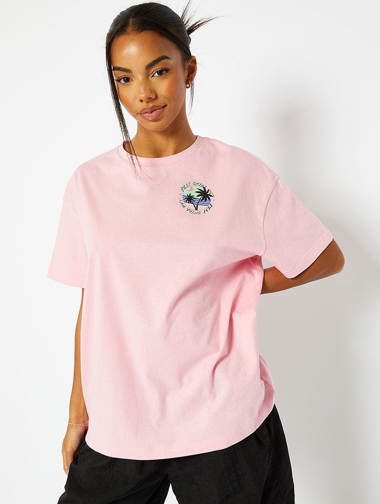 Relax Oversized Pink T-Shirt Tops & T-Shirts Skinnydip London