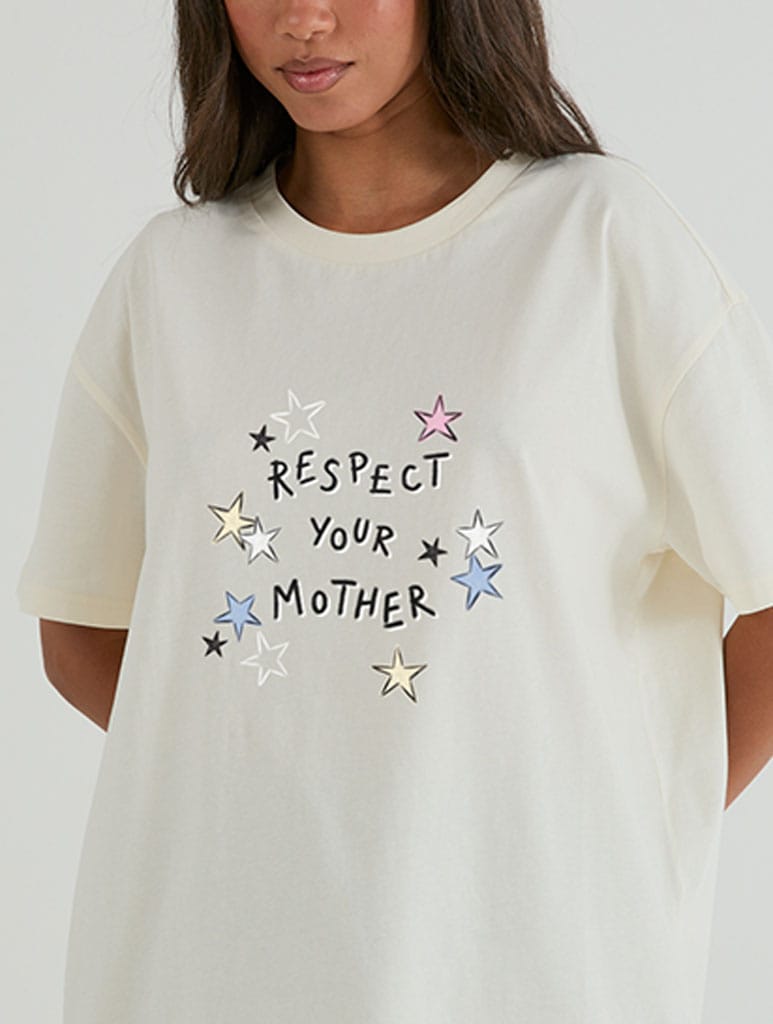 Respect Your Mother T-Shirt In White Tops & T-Shirts Skinnydip London