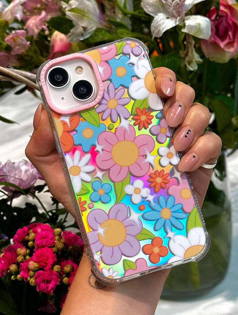 Retro Holo Flower Shock iPhone Case Phone Cases Skinnydip London