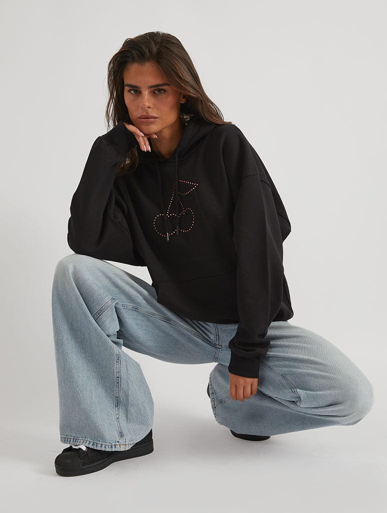 Rhinestone Cherry Hoodie Hoodies & Sweatshirts Skinnydip London