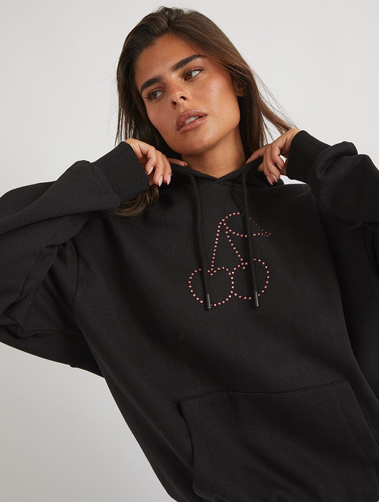 Rhinestone Cherry Hoodie Hoodies & Sweatshirts Skinnydip London