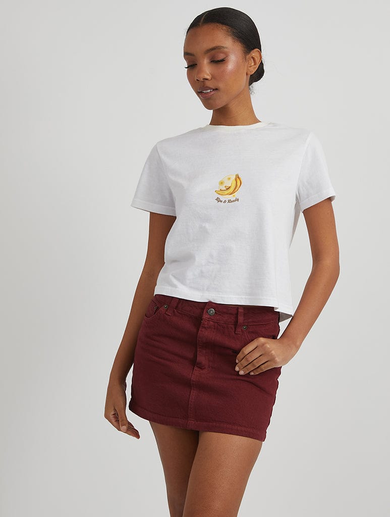 Ripe & Ready Baby T-Shirt in White Tops & T-Shirts Skinnydip London