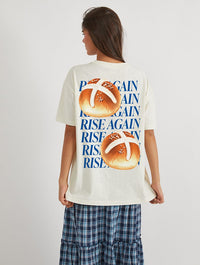 Rise Again Hot Cross Bun T-Shirt In White Tops & T-Shirts Skinnydip London