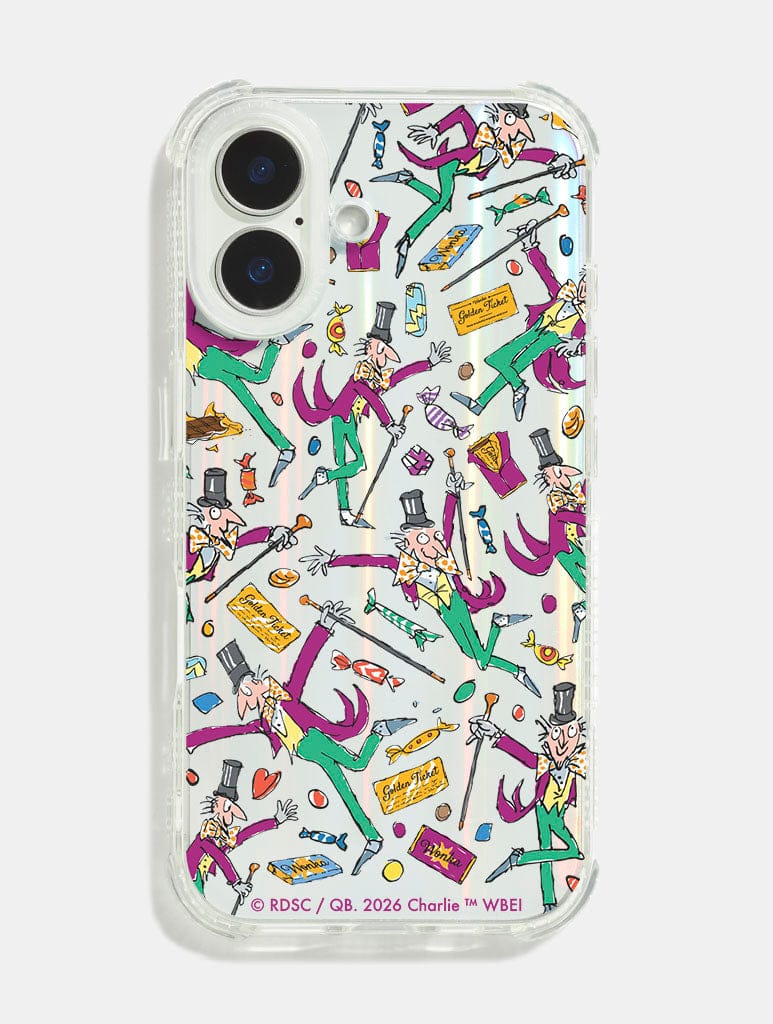 Roald Dahl x Skinnydip Charlie And The Chocolate Factory Willie Wonka Shock iPhone Case Phone Cases Skinnydip London