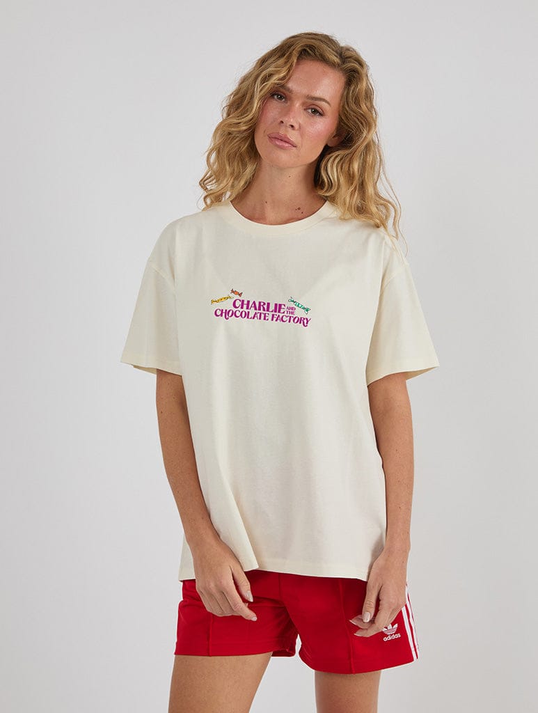 Roald Dahl x Skinnydip Charlie And The Chocolate Factory Willy Wonka T-Shirt In White Tops & T-Shirts Skinnydip London
