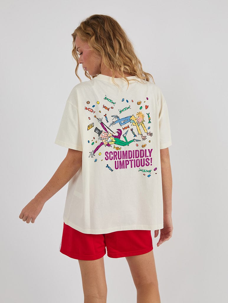 Roald Dahl x Skinnydip Charlie And The Chocolate Factory Willy Wonka T-Shirt In White Tops & T-Shirts Skinnydip London
