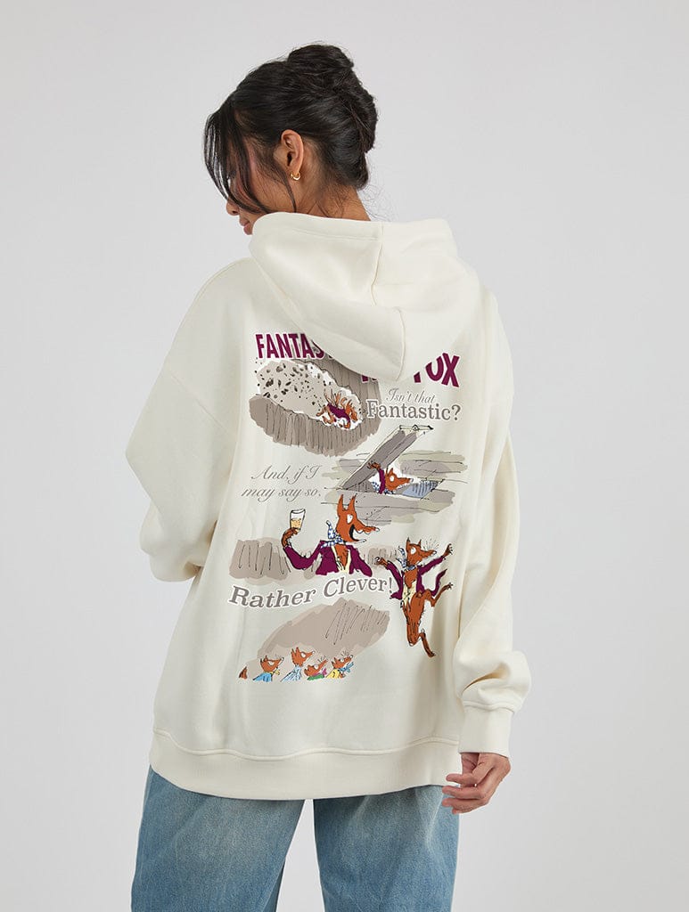 Roald Dahl x Skinnydip Fantastic Mr Fox Scenes Hoodie In White Hoodies & Sweatshirts Skinnydip London