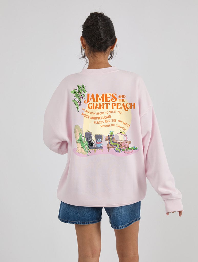 Roald Dahl x Skinnydip James And The Giant Peach Marvellous Places Sweatshirt In Pink Hoodies & Sweatshirts Skinnydip London