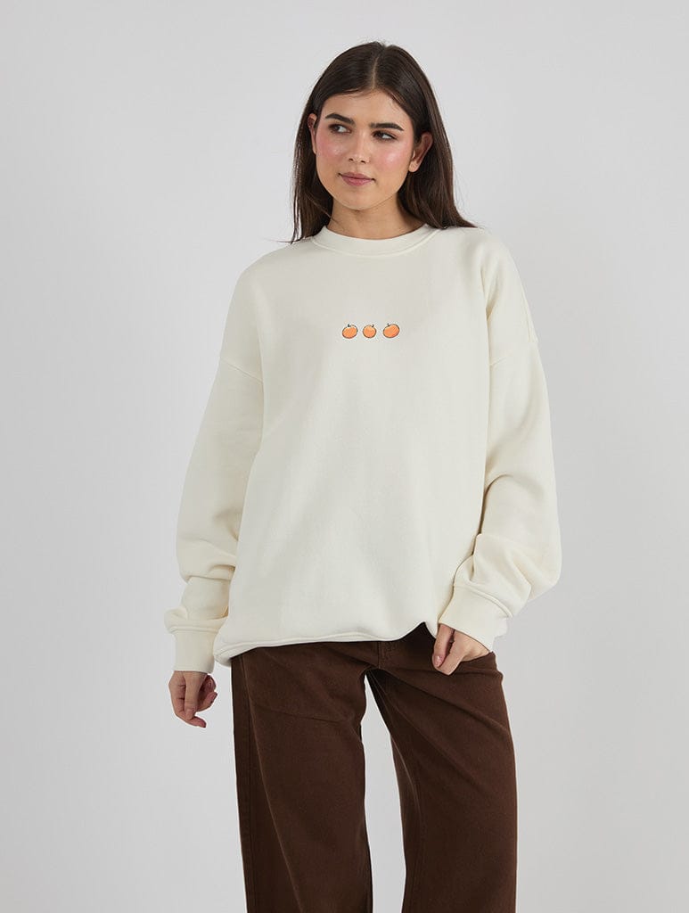 Roald Dahl x Skinnydip James And The Giant Peach Scenes Sweatshirt In White Hoodies & Sweatshirts Skinnydip London