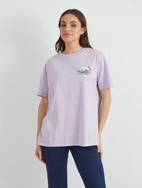 Roald Dahl x Skinnydip Matilda Lavendar T-Shirt In Lilac Tops & T-Shirts Skinnydip London
