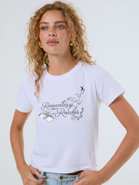 Romantasy Reader Baby T-Shirt In White Tops & T-Shirts Skinnydip London