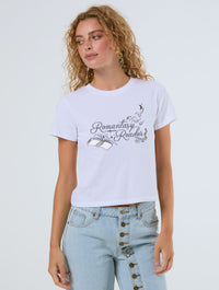 Romantasy Reader Baby T-Shirt In White Tops & T-Shirts Skinnydip London