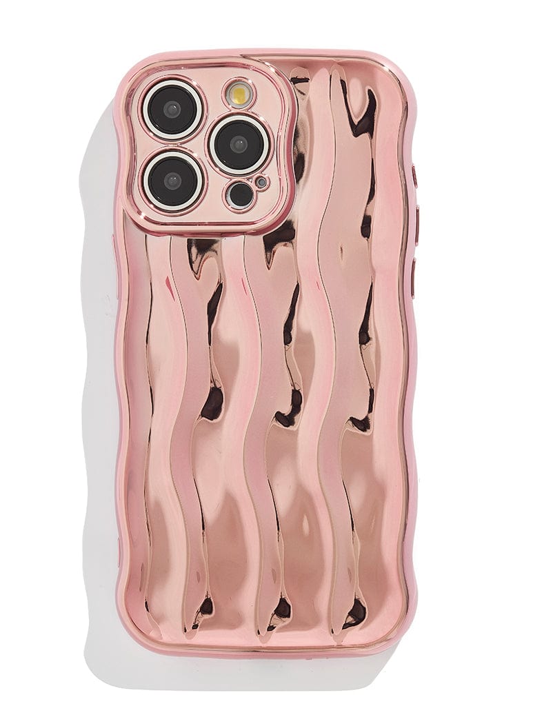 Rose Gold Chrome Ripple iPhone Case Phone Cases Custard London