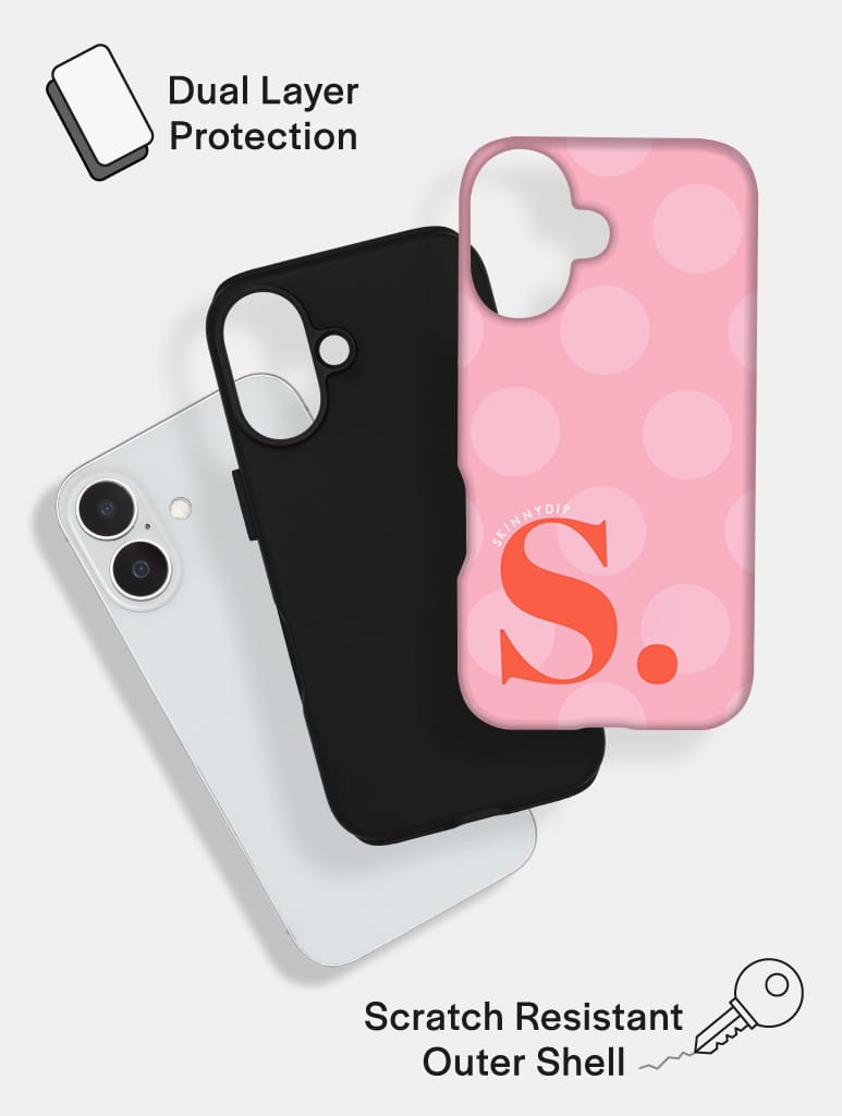 'S' Initial Patterned Pink Ultra Protective iPhone Case Phone Cases Skinnydip London