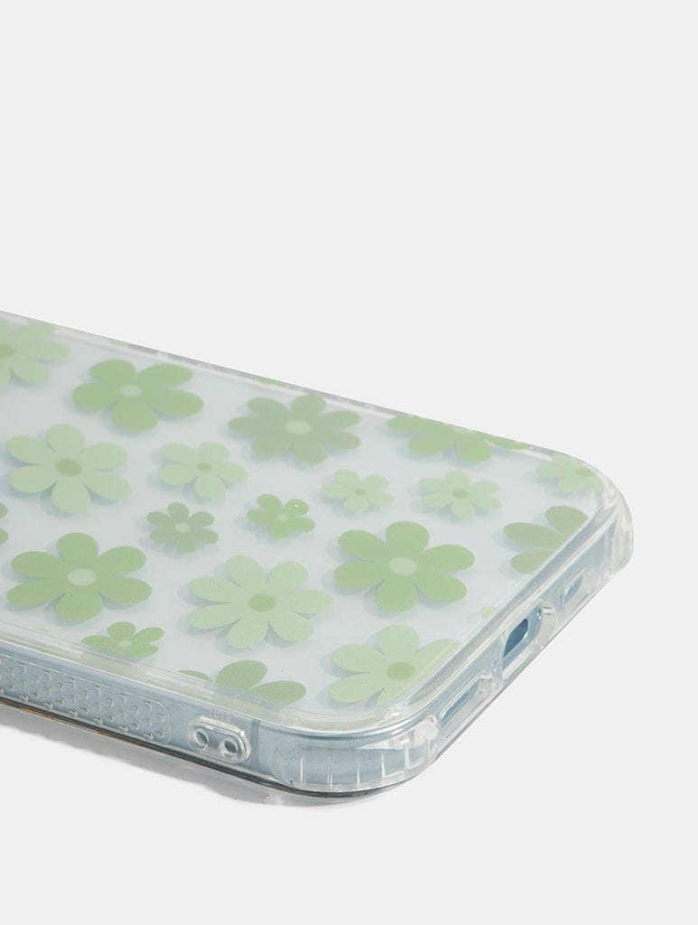 Sage Warped Flower Shock iPhone Case Phone Cases Skinnydip London