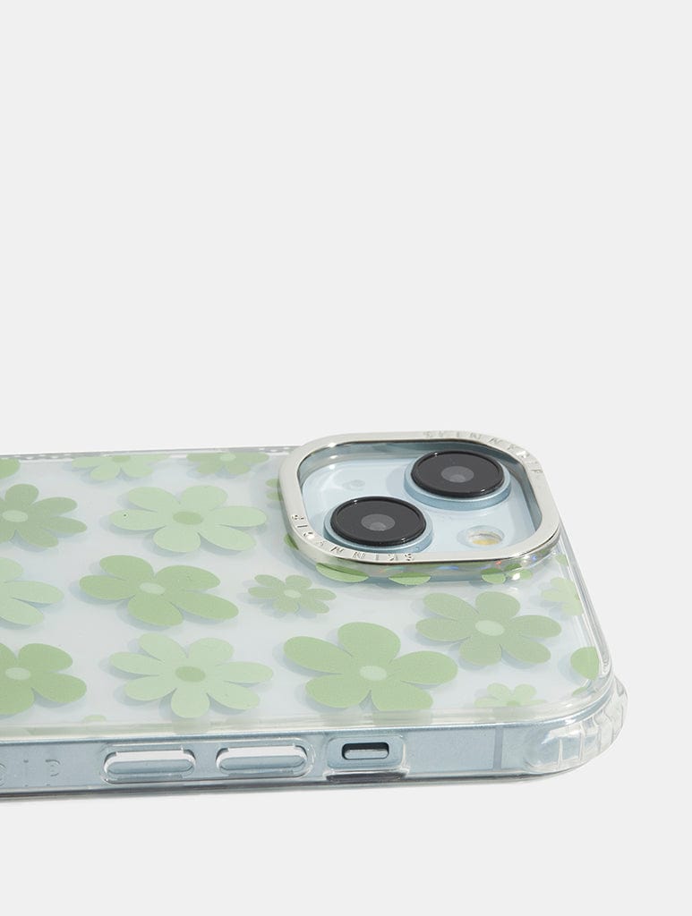 Sage Warped Flower Shock iPhone Case Phone Cases Skinnydip London