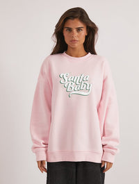 Santa Baby Sweatshirt In Pink Hoodies & Sweatshirts Skinnydip London