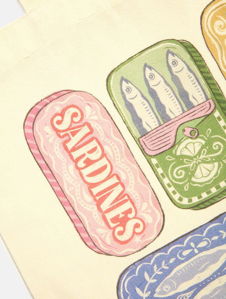 Sardine Tins Tote Bag Printed Tote Bags Skinnydip London