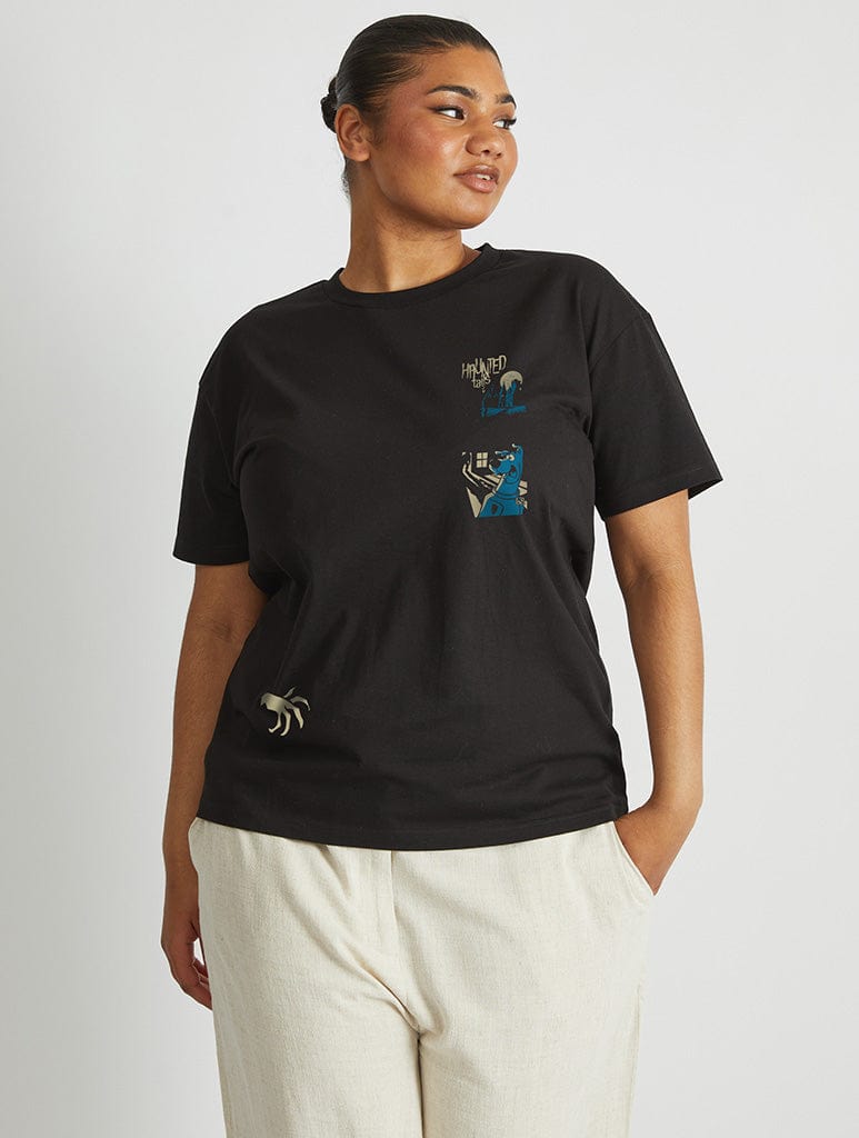 Scooby Doo x Skinnydip Blue Poster T-Shirt In Black Tops & T-Shirts Skinnydip London