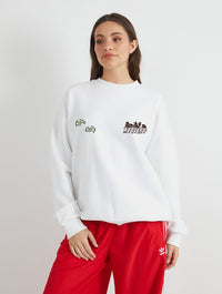 Scooby Doo x Skinnydip Sticker Sweatshirt In White Hoodies & Sweatshirts Skinnydip London