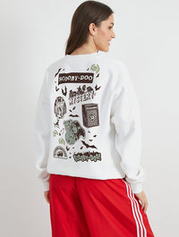 Scooby Doo x Skinnydip Sticker Sweatshirt In White Hoodies & Sweatshirts Skinnydip London