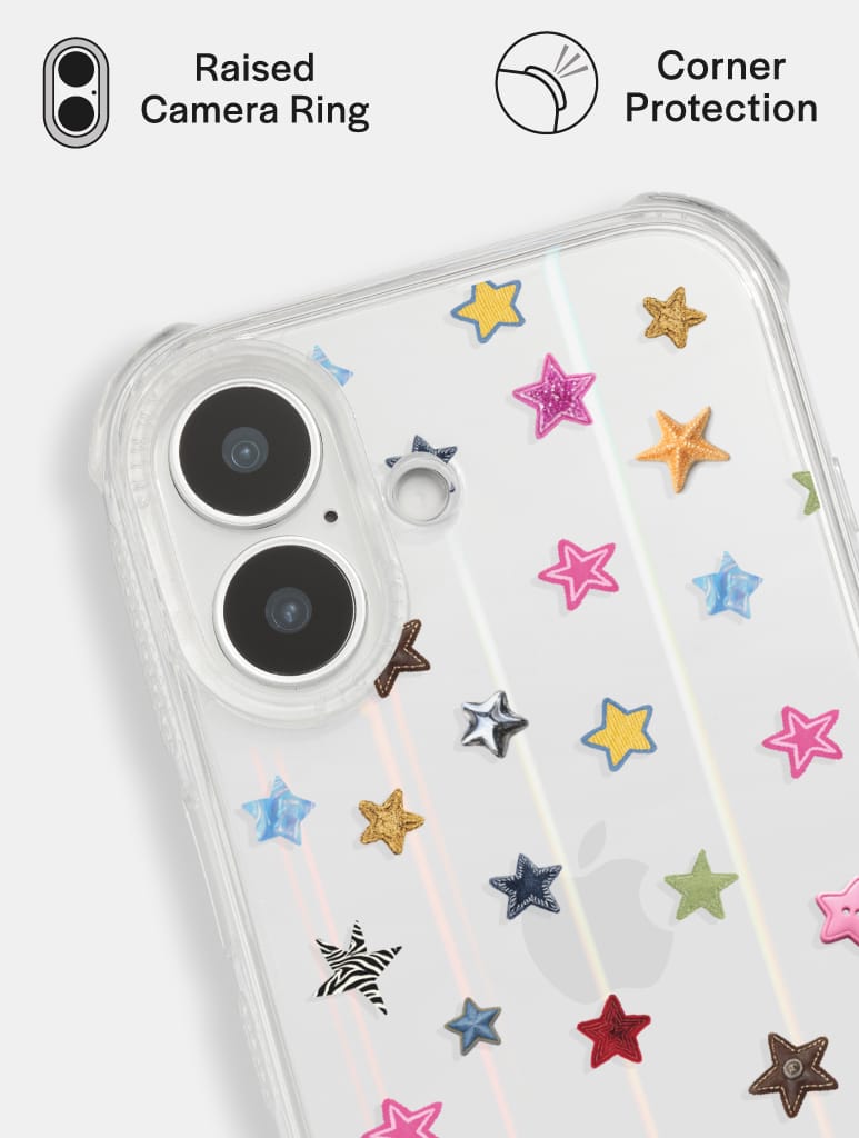 Scrapbook Ditsy Stars Shock iPhone Case Phone Cases Skinnydip London