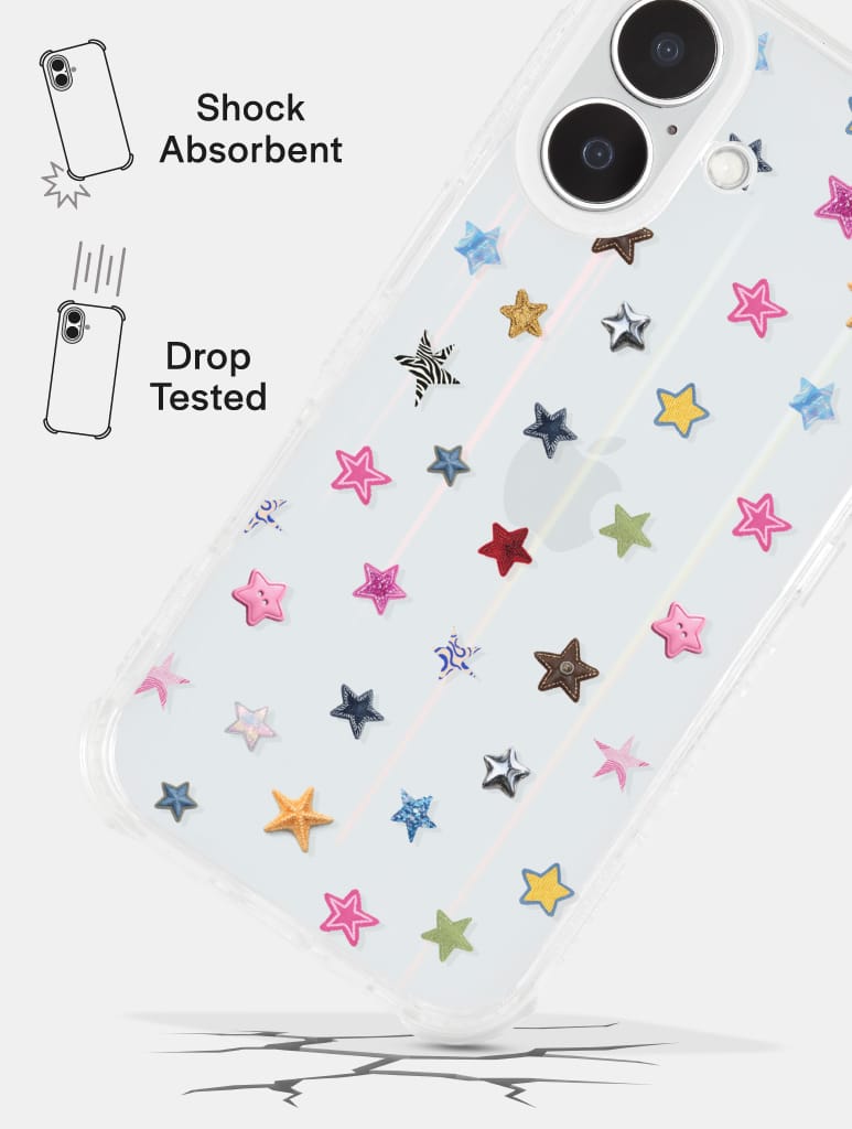 Scrapbook Ditsy Stars Shock iPhone Case Phone Cases Skinnydip London