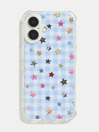 Scrapbook Gingham Stars Shock iPhone Case Phone Cases Skinnydip London
