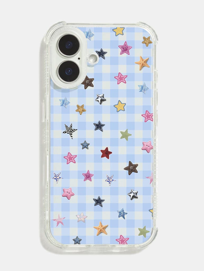 Scrapbook Gingham Stars Shock iPhone Case Phone Cases Skinnydip London